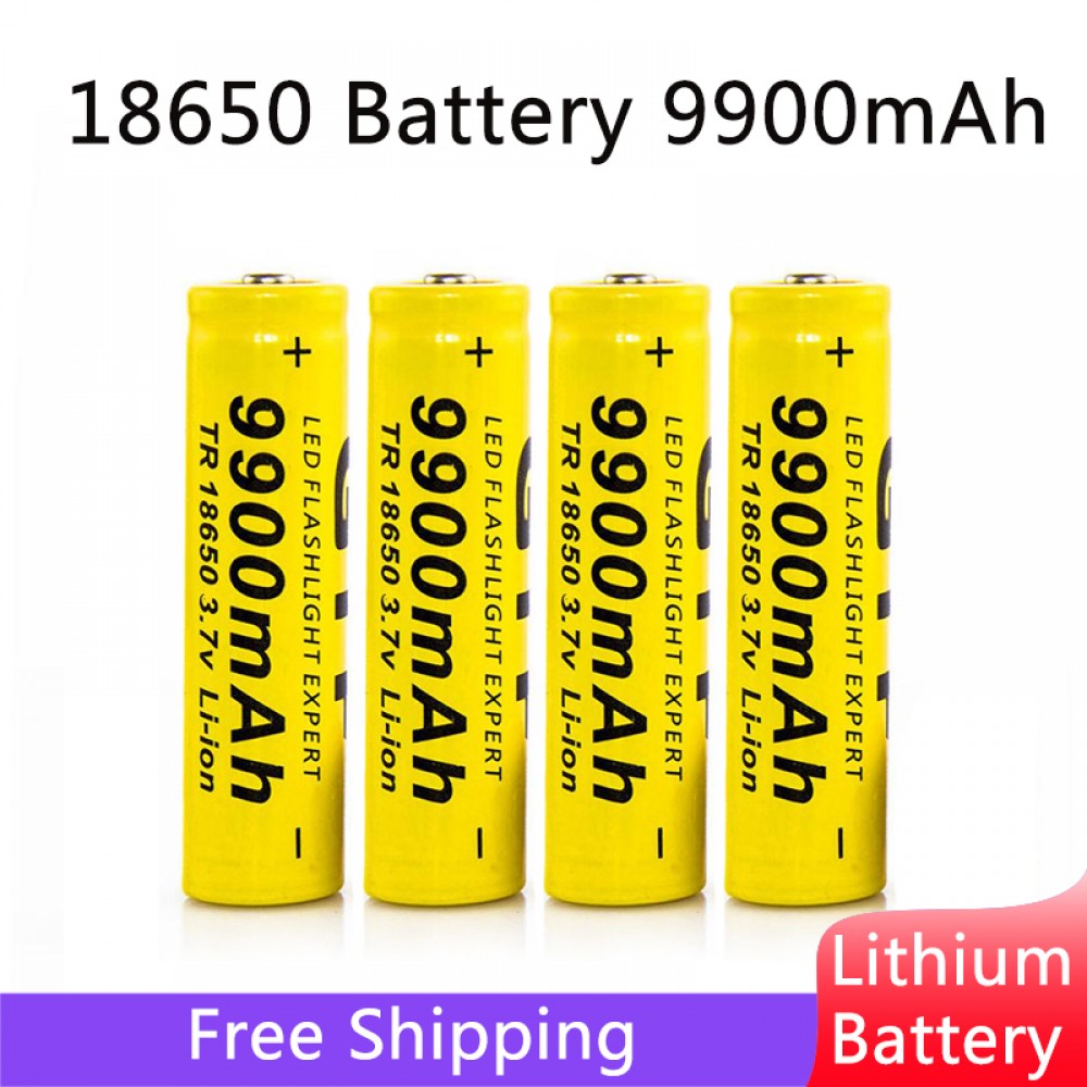New 18650 battery 3.7V 9900mAh rechargeable Li-ion battery for Led flashlight Torch batery  lithium battery+ Free Shipping