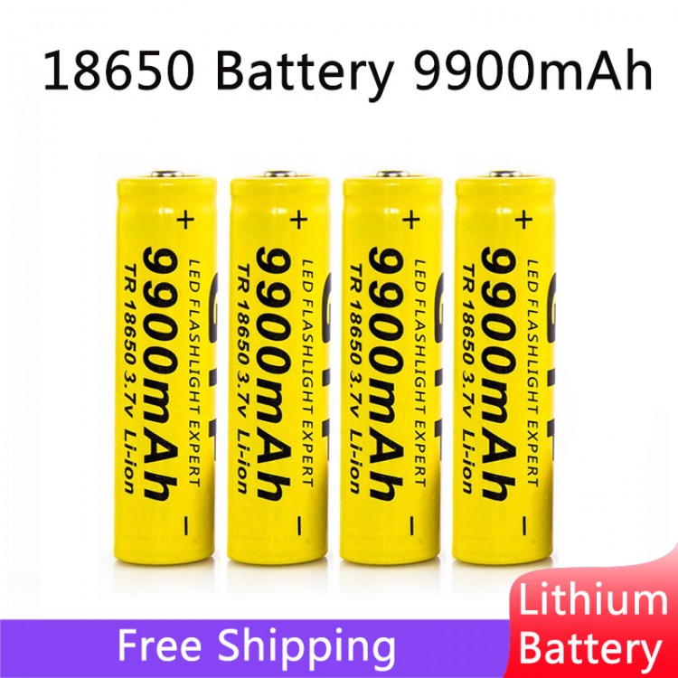 New 18650 battery 3.7V 9900mAh rechargeable Li-ion battery for Led flashlight Torch batery  lithium battery+ Free Shipping