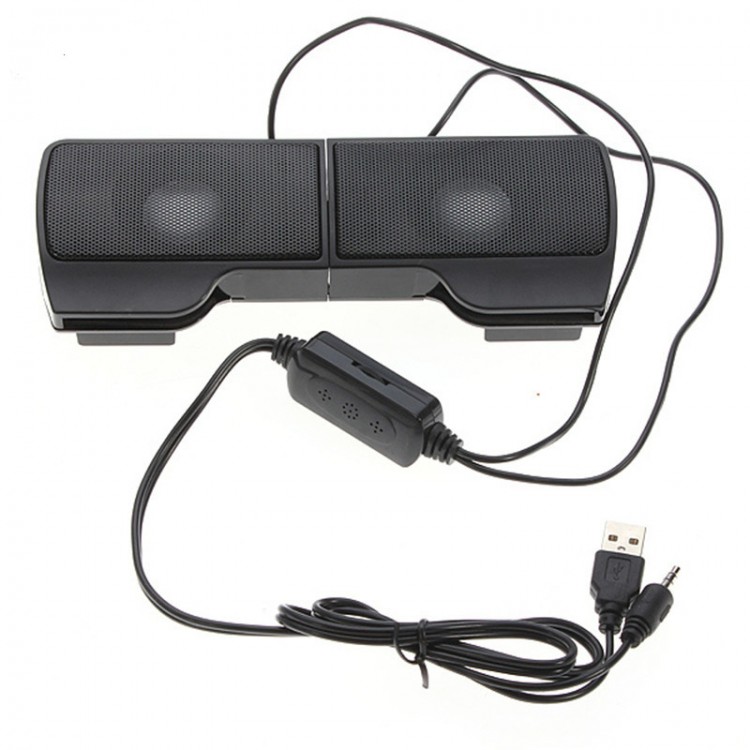PLEXTONE	1 Pair Mini Portable Clipon USB Stereo Speakers line Controller Soundbar for Laptop Mp3 Phone Music Player PC with Clip