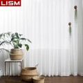 LISM 30% Shading Solid White Sheer Curtains for Living Room Decoration Window Curtains for Kitchen Modern Tulle Voile Organza
