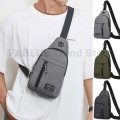 Men Shoulder Bags USB Charging Earphones Cable Hole Crossbody Bags for Men Anti Theft Sports Chest Bag Short Trip Messengers Bag
