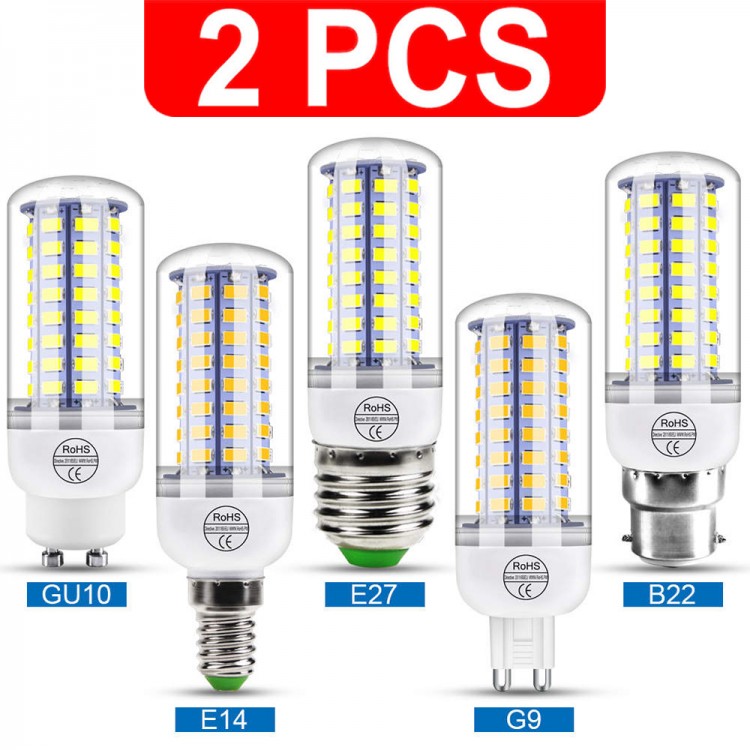 220V GU10 Led Lamp Bulb E14 Led Candle Light Bulb E27 Corn Lamp G9 Led 3W 5W 7W 9W 12W 15W Bombilla B22 Chandelier Lighting 240V