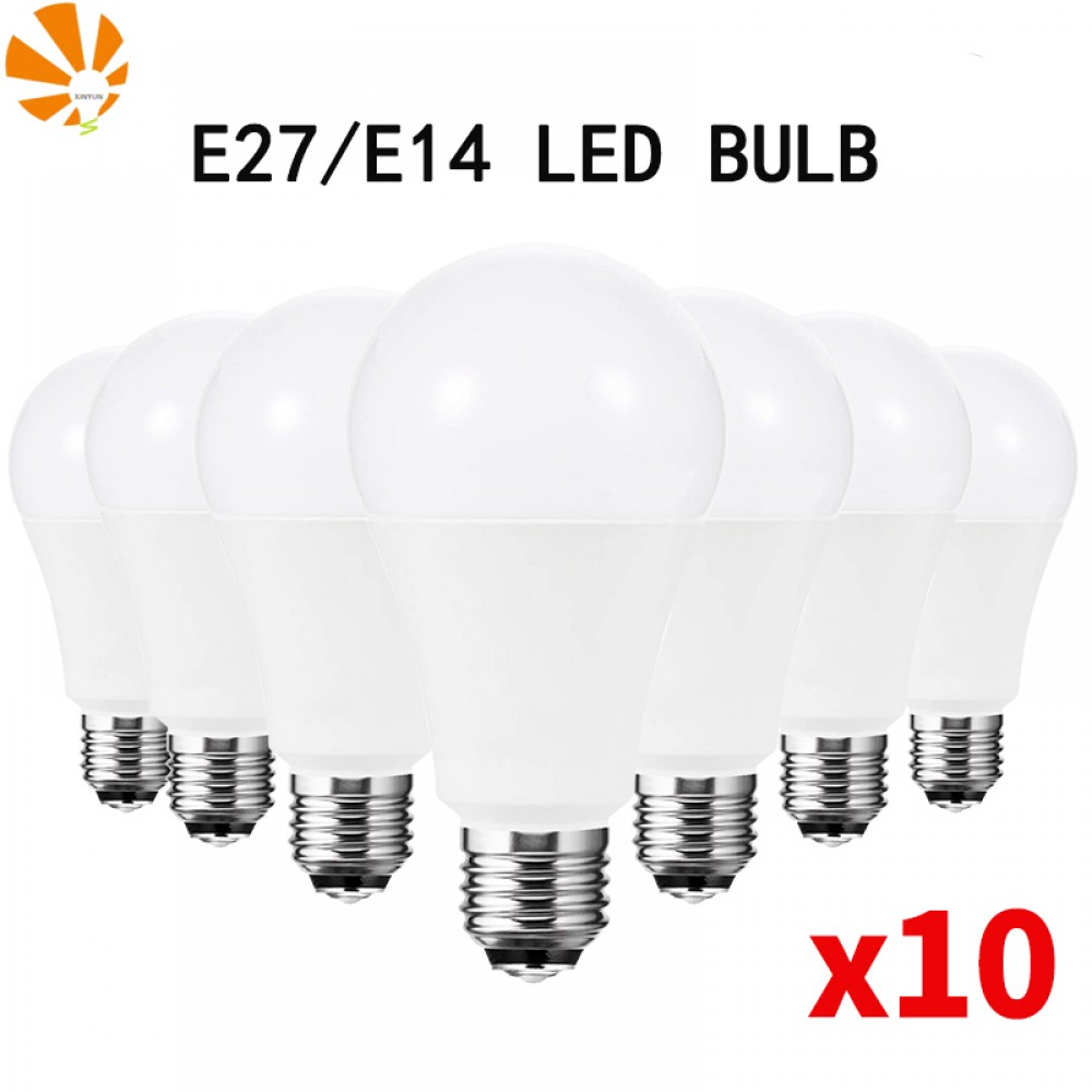 10pcs LED Bulb Lamps E27 E14 220V 230V 3W 6W 9W 12W 15W 18W 20W Lampada  Bombilla Table Light Lighting Living Room Home Luminair