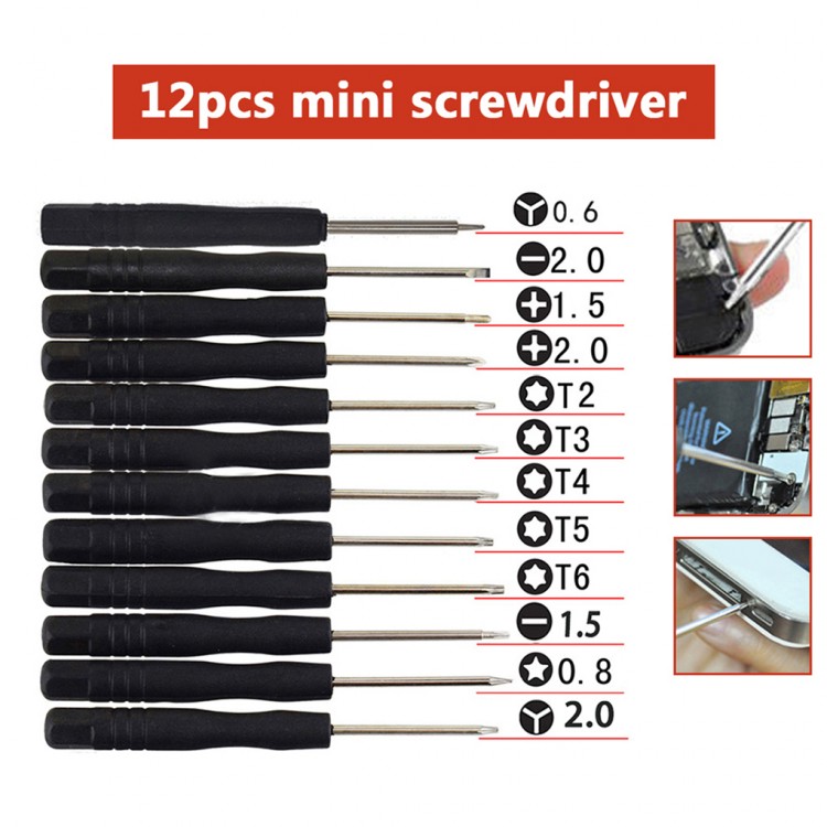 12pcs/set Mini Multi-Function Magnetic Precision Screwdriver Set for Apple iPhone 7 ect Smartphone Tablet Repairing Tools Set