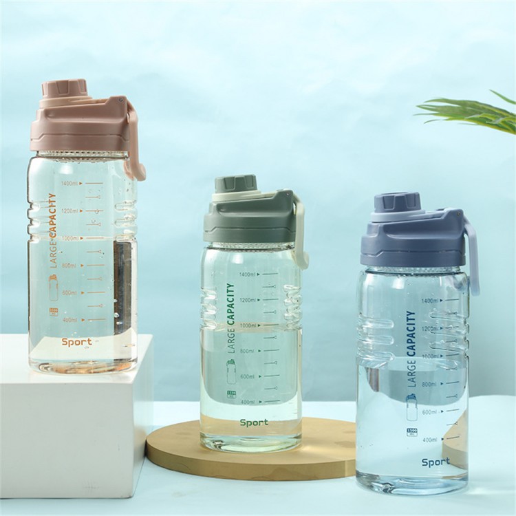 1.5L Sports Water Bottle Large Capacity High Temperature Resistant Plastic Cup Fitness Eco-Friendly Portable Travel Space Cup