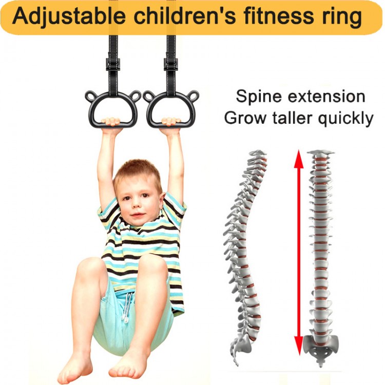 Adjustable Length Children&#39;s fitness ring Safety Hanging Home Pull Up Training Horizontal Bar Exercise Sport  Fitness Equipment