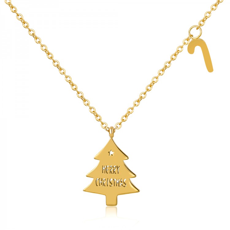 Christmas Tree Fashion For Men Women Charm Pandant Necklaces Jewelry Gift Merry Christmas Trendy Stainless Blessing Necklaces