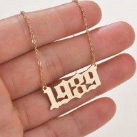 Cxwind girl year of birth necklace arabic numeral pendant necklace ladies girl birthday gift christmas gift gold chain jewelry
