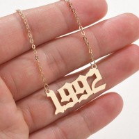 Cxwind girl year of birth necklace arabic numeral pendant necklace ladies girl birthday gift christmas gift gold chain jewelry