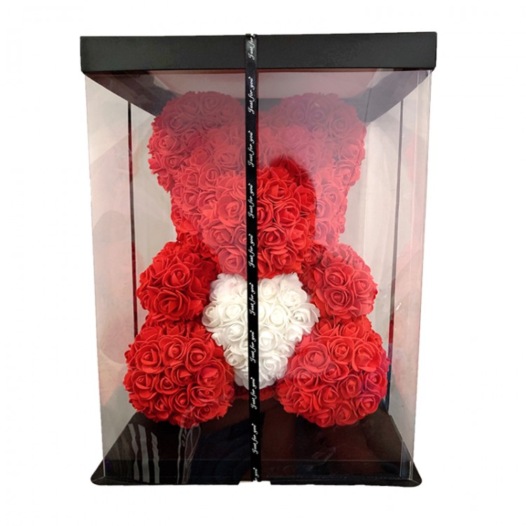 2022 DropShipping 40cm Rose Bear Heart Artificial Flower Rose Teddy Bear For Women Valentine&#39;s Wedding Birthday Christmas Gift