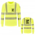 AYKRM Fluorescent High Visibility Shirts Reflective Safety Polo t-Shirt Long Sleeve Hi Vis Vest Quick Dry Construction Work