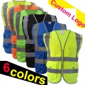 SFvest safety vest reflective Company logo printing  workwear  hi vis clothing safety vest free shipping