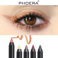 PHOERA 12 Colors Colorful Eyeliner Waterproof Eye Makeup Long-lasting Black Sliver White Red Eyeliner Pencil Comestics TSLM1