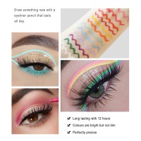 6 Pcs/Set Cat Eye Makeup Waterproof Neon Colorful Liquid Eyeliner Pen Make Up Comestics Long-lasting Black Eye Liner Pencil