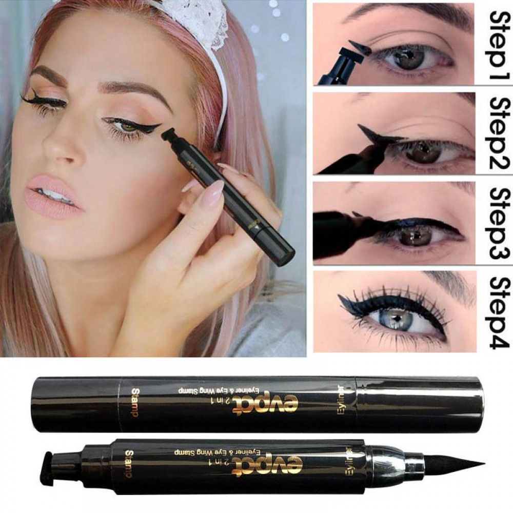 1PC Black Eyeliner Pen Waterproof Sweatproof No Blooming Make Up Comestics Long-lasting Eye Pen Stamp Quick Dry Liquid Eyeliner