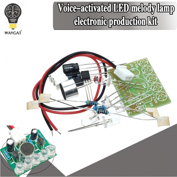 Electronic Funny Kit Voice Control Melody lamp LED Melody Light DIY Production Suite Learning Electronic Kits PCB laboratory