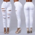 Hot sale ripped jeans for women sexy skinny denim jeans fashion street casual pencil pants female spring and  clothing