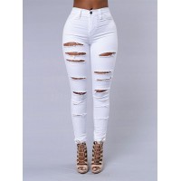 Hot sale ripped jeans for women sexy skinny denim jeans fashion street casual pencil pants female spring and  clothing
