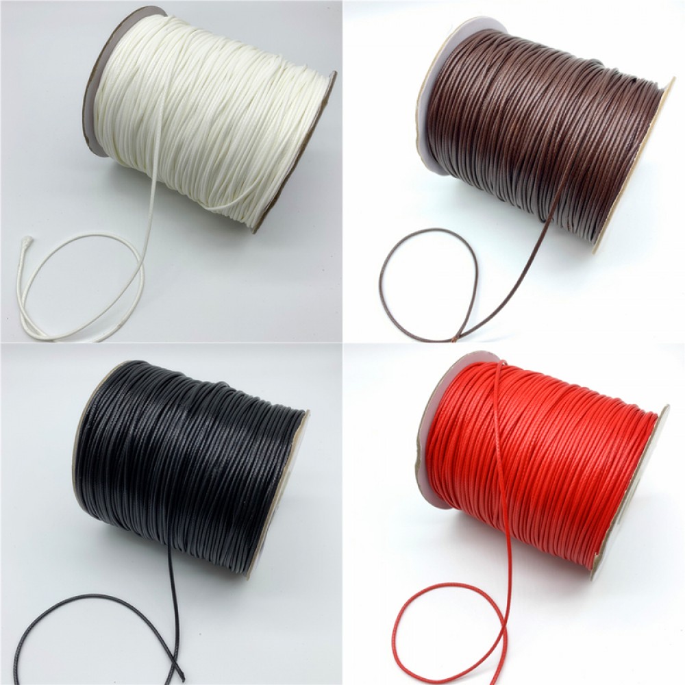 0.5mm 0.8mm 1mm 1.5mm 2mm Waxed Cotton Cord Rope Waxed Thread Cord String Strap Necklace Rope For Jewelry Making