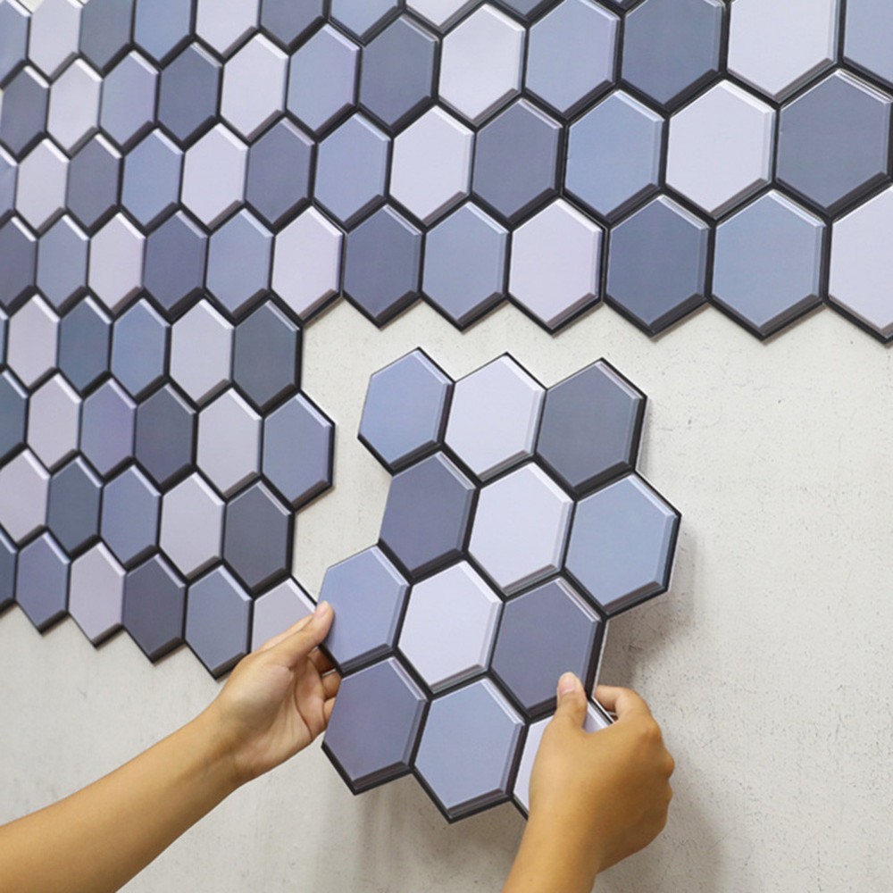 3D Self Adhesive Kitchen Wall Tiles Stickers Bathroom Mosaic Stickers Peel For Smooth Media Glass Metal, Dust-free Walls Sticker