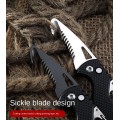 Mini Folding Knife With Keychain Serrated Hook Box Opener Pocket Hunting Knife Outdoor Survival Emergency Rescue Tool Portable