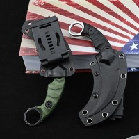 CS GO Karambit D2 Steel Fixed Blade Knife Outdoor Camping Survival Hunting Pocket Knives Tactical Military Self Defense Tool
