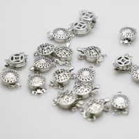 5PCS 12mm 2Rows Clasp Snap Button Reticulation Metal Hardware Accessory Silver-plate For Necklace Bracelet Machining Parts