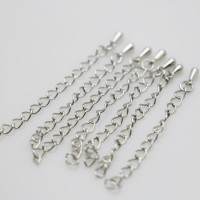 10PCS Silver-plate Extended chain  Hardware Metal Lobster Silver-plate Machining metal parts for Necklace Jewelry Making Design