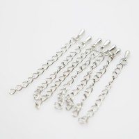 10PCS Silver-plate Extended chain Hardware Metal Lobster Silver-plate Machining metal parts for Necklace Jewelry Making Design