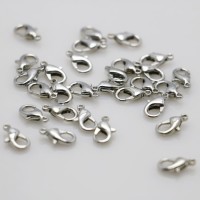 10PCS Hardware Metal Lobster shape Silver-plate DIY beads Machining metal parts for Necklace Jewelry Making Design 12*6mm