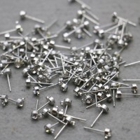 10PCS Boutique Metal Hardware Fittings for Accessory Diy Machining metal parts Pins Flat needle Silver-plate  Earrings Bracelet