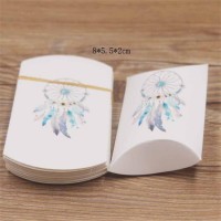 10Pcs/Iot 2X5.5X8cm Pillow Paper Package Box Card Jewelry Necklace Earring DIsplay Packaging Box Wedding Gift Boxes