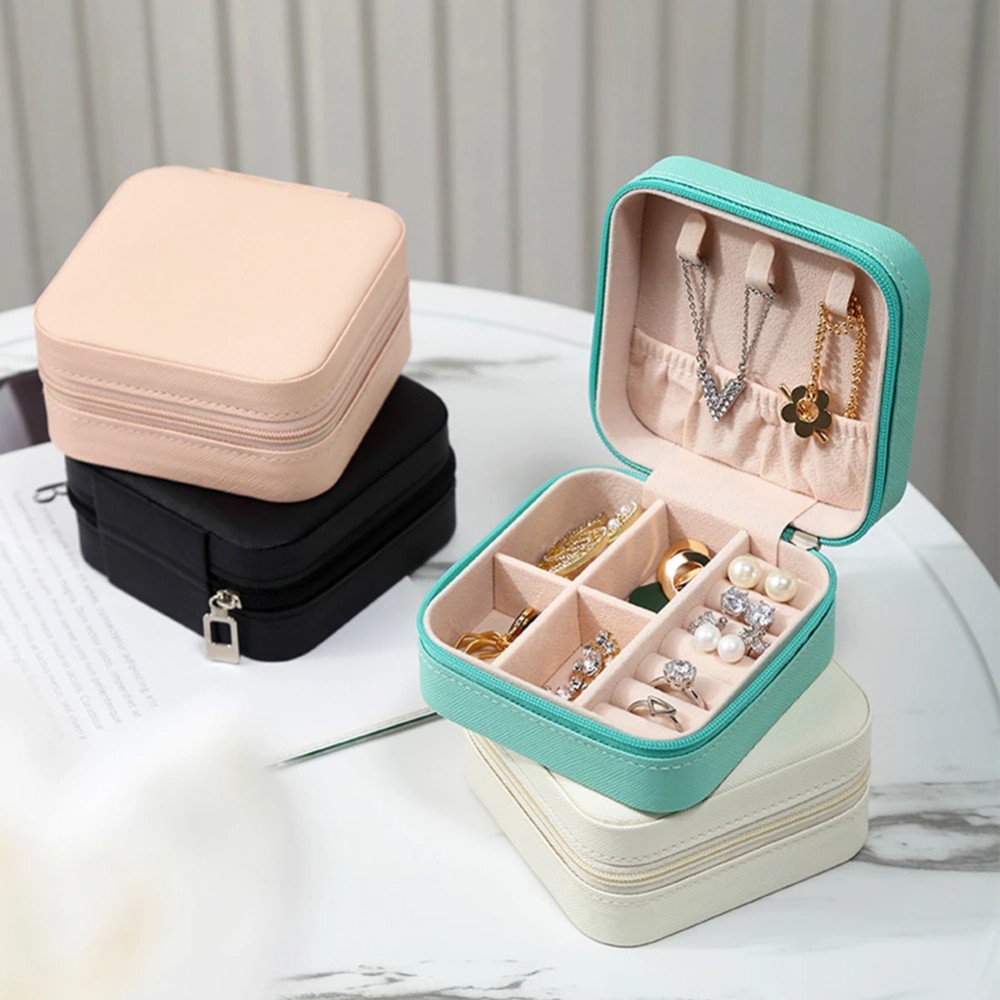 2021 Jewelry Organizer Display Travel Jewelry Case Boxes Travel Portable Jewelry Box Leather Storage Organizer Earring Holder