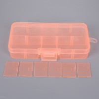 10 Slots Plastic Storage Jewelry Box Compartment Adjustable Container for Beads Earring Box for Jewelry Rectangle Box Case