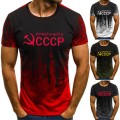 New  T-Shirt Summer CCCP Russian T Shirts Men USSR Soviet Union Man Short sleeve Tshirt Moscow  Tees O Neck Tops S-6XL