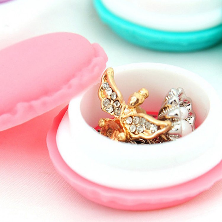 Mini Cute Cake Shape Macaron Case Jewelry Storage Box for Necklace Earring Jewelry Organizer Gift Girls Table Decoration