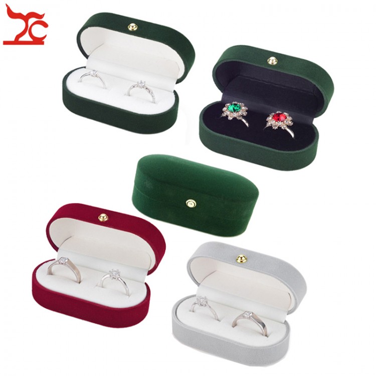 Velvet Ring Box Double Stud  Jewelry Packaging Case Wedding Earrings Storage Holder  Organizer Gift Showcase
