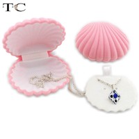 Creative Shell Shape Lovely Velvet Wedding Engagement Ring Box For Earrings Necklace Bracelet Jewelry Display Gift Box Holder