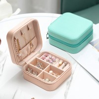 Mini Jewelry Organizer Watch Display Travel Jewelry Case Boxes Gift Travel Portable Jewelry Box Leather Storage  Earring Holder