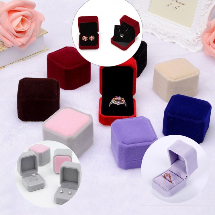 Velvet Jewelry Box Ring Holder Gift Packaging Marriage Storage Organizer Earring Display Wedding Wholesale Small Businesses Hot