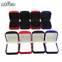 Factory Outlet Stud Earring Packaging Box Black Velvet Display Jewelry Small Pendant Necklace Organizer Storage Case Xmas Gift