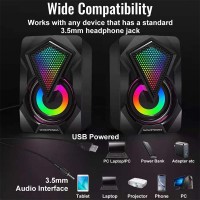 X2 USB Wired PC Speaker 3.5mm Bass Stereo Subwoof With Colorful LED Breathing Light For Computer Laptop Smartphones MP3 MP4 DVD