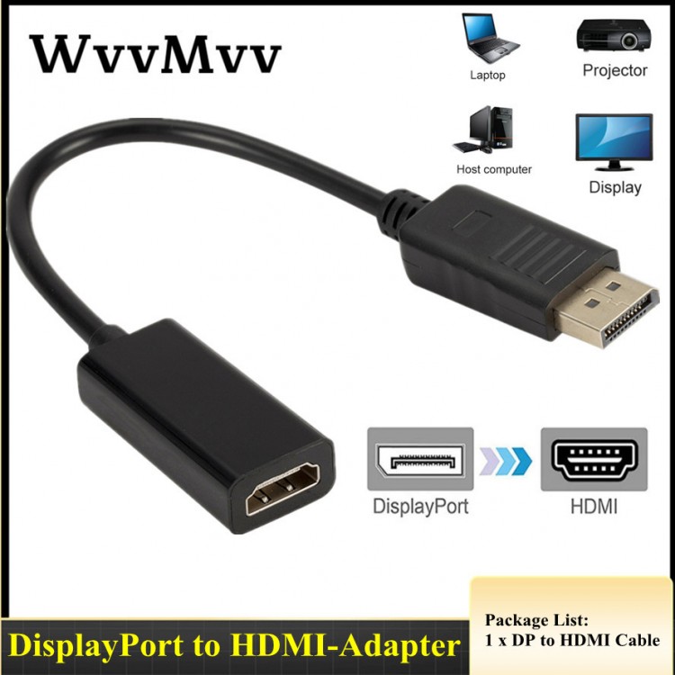 DP To HDMI-compatib Cable Adapter Stable Transmission DisplayPort To Cable For Macbook Pro Air Projector Camera TV Computer