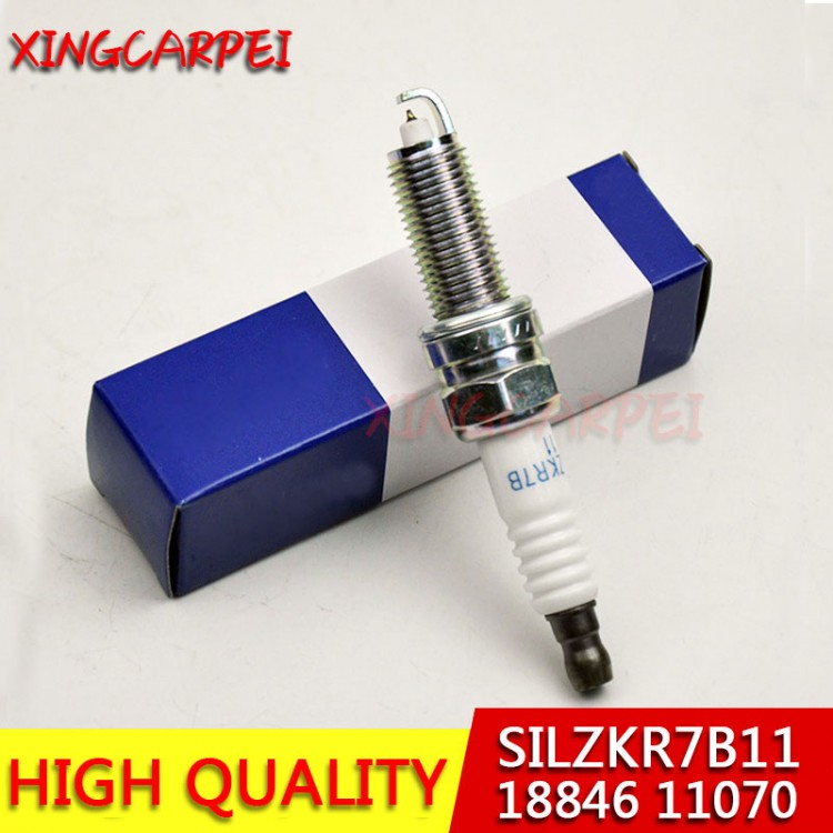 4× SILZKR7B11 18846 11070 Iridium Plug Spark Plugs For Hyundai Genesis i40 For Kia Carens Optima SILZKR7B-11 18846-11070