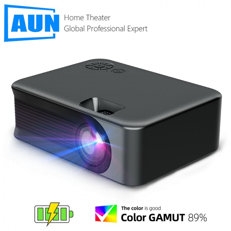 AUN MINI Projector Smart TV WIFI Portable Home Theater Cinema Battery Sync Phone Beamer LED Projectors for 4k Movies A30C Pro