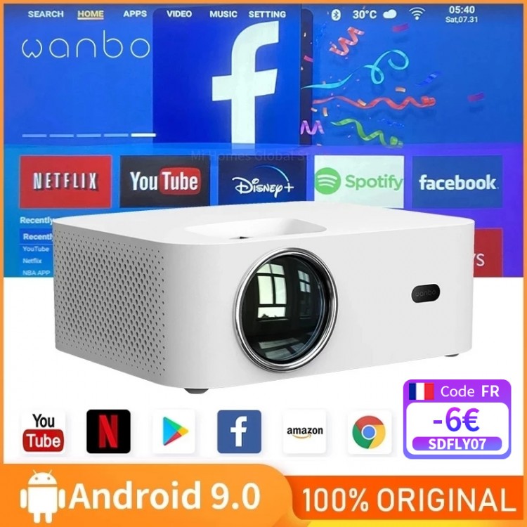 Global Wanbo X1 Pro Projector 4K Android 9.0 Support 1080P Mini LED Portable Projector 1280*720P Keystone Correction For Home