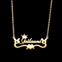 Acheerup Personalized Name Necklace For Women Gold Stainless Steel Custom Letter Follower Butterfly Heart Choker Jewelry Gifts