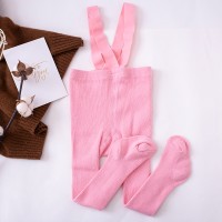 Breathable Infant Kids Suspender Pantyhose Spring Autumn Baby Girls Boys Cute Solid Color High Waist Bandage Overall Leggings