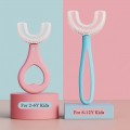 Hot Selling 2-12 Ages Kids Toothbrush U-Shape Infant Toothbrush with Handle Silicone Oral Care Cleaning Brush for Baby Gifts