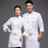 Chef Jacket Wholesale Head Chef Uniform Restaurant Hotel Kitchen Cooking Clothes Catering Foodservice Chef Shirt Apron HatBakery